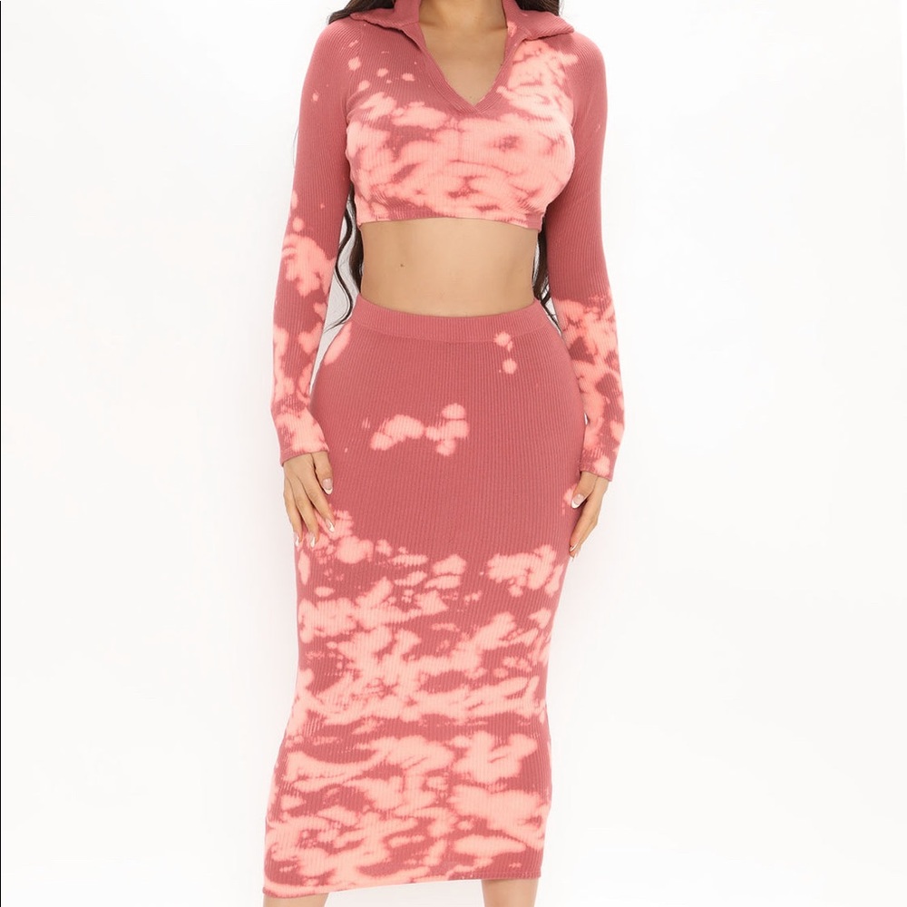 Tie dye skirt/ top set